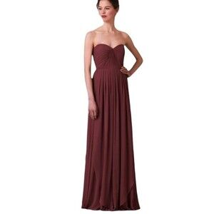 Jenny Yoo Burgundy Strapless Wedding Dress